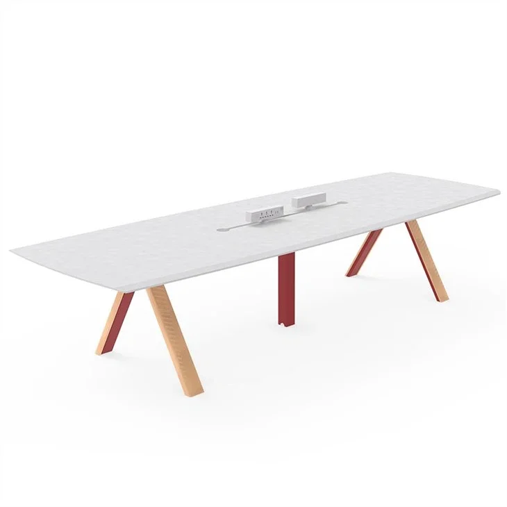 Conference Table and Chairs Set Wood 22 Seater White Conference Table