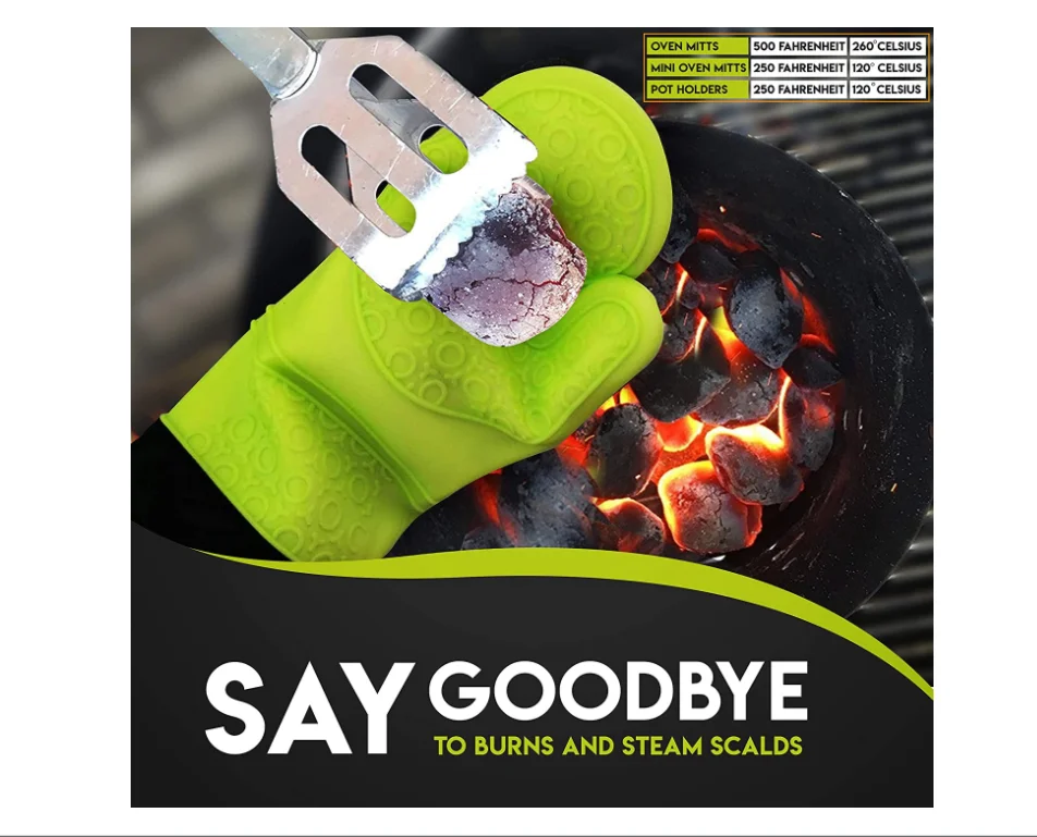 Hot Selling Custom Design Oven Mitt Glove Origin Certificate BBQ Grill Silicone Extra Long Silicone Heat Resistant Oven Gloves details