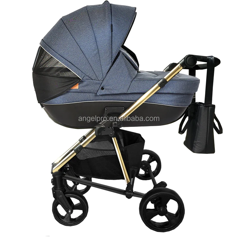 
Лидер продаж, роскошная Складная коляска с золотым хромом, 3 в 1 