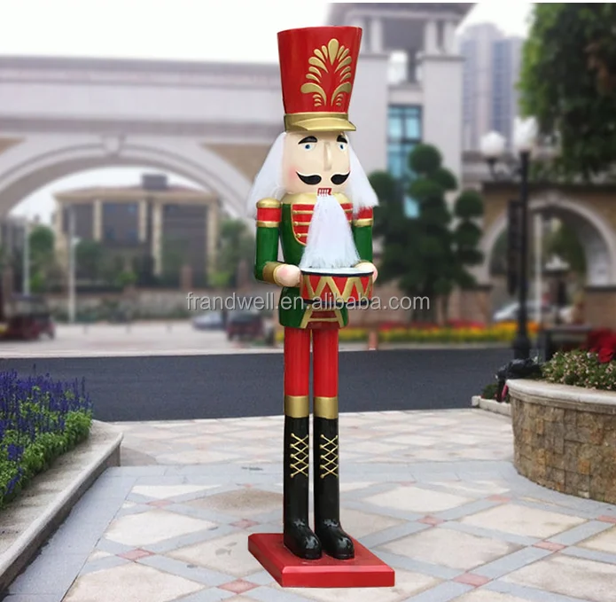 Large Life Size Fiberglass Nutcracker Soldier Statue King Sculpture For