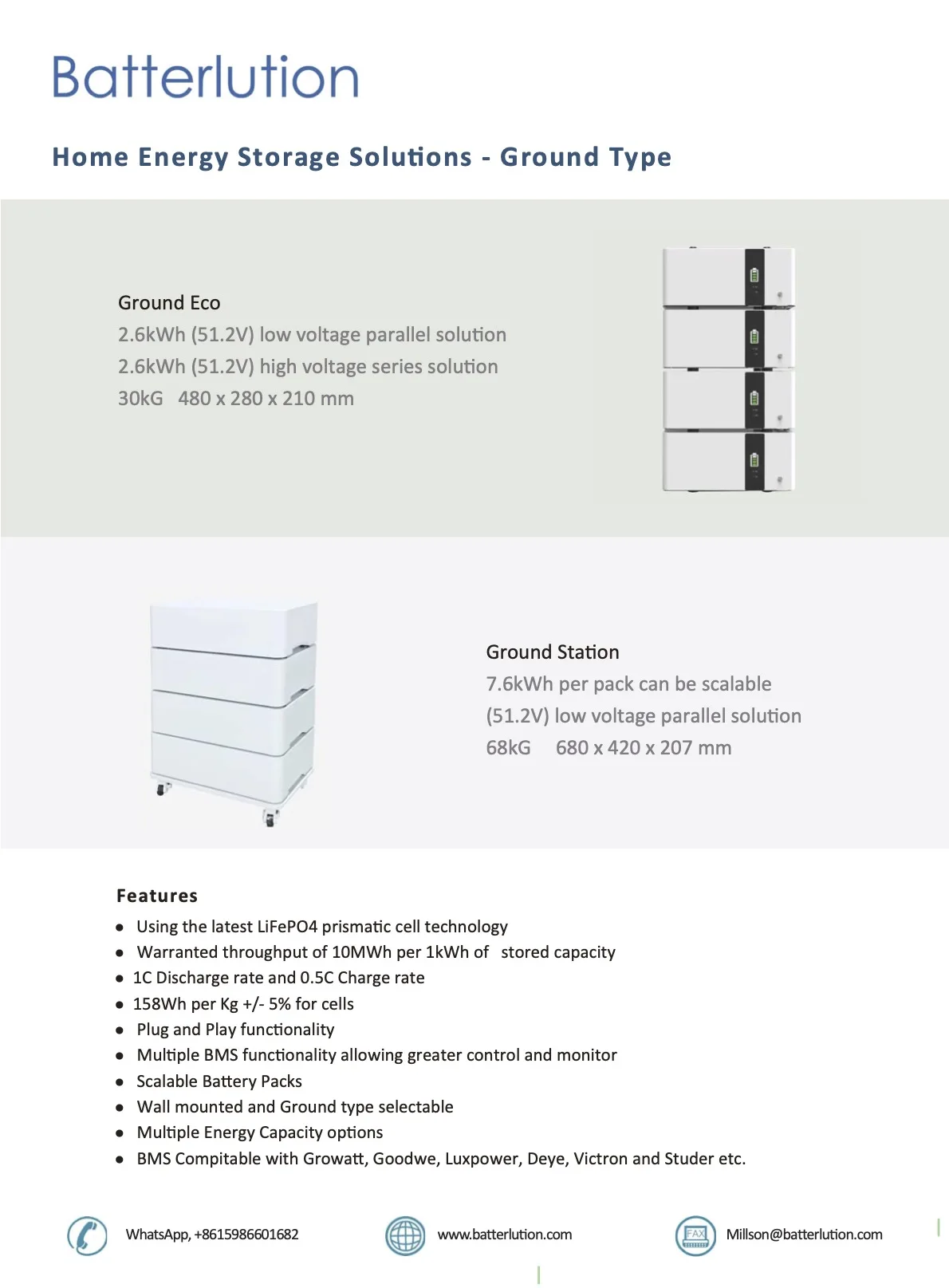 Enerlution 、 Hybess - Alta capacidad OEM ODM Long Life Life 48V Lifepo4 Batería de 5 kWh Potencia solar Almacenamiento de la pared Batería Lituium Batería Montuium Serie de baterías 12