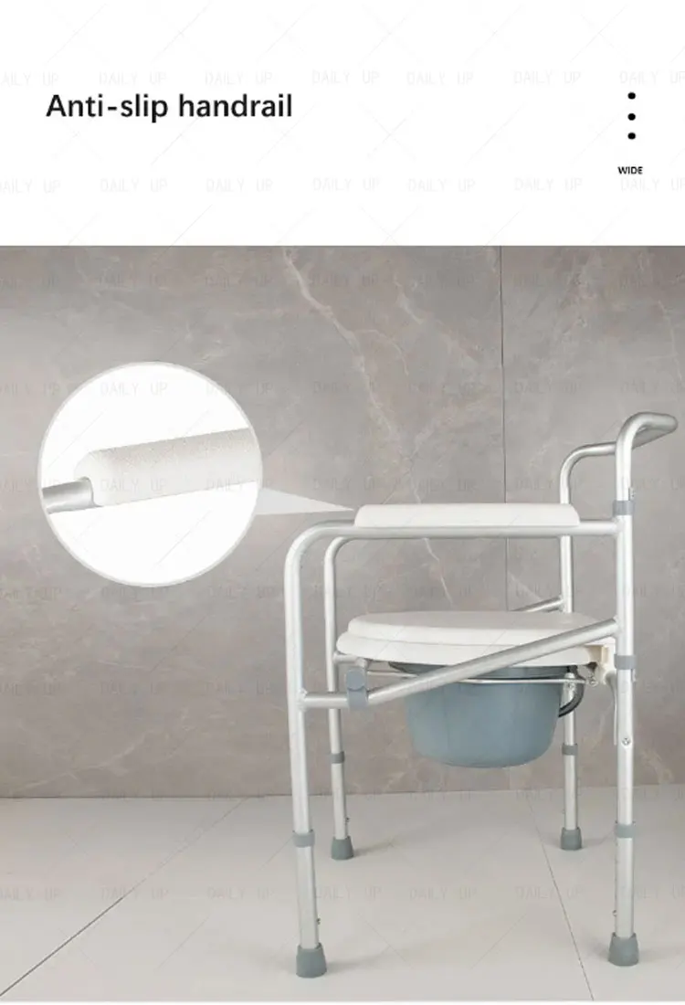 orthopedic chair with Armrest Backrest Adjustable shower Folding Toilet Chair commode chair with commode pot