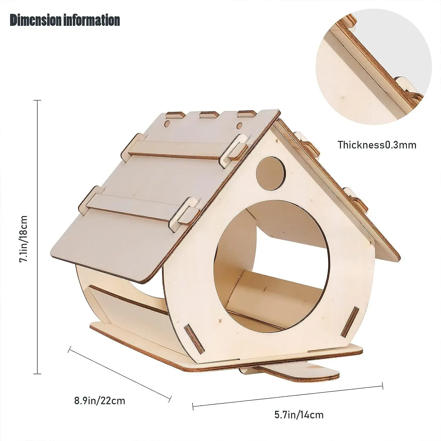 Unfinished Diy Wooden Birdhouse Kit Wooden Birdhouse 3-d Puzzle ...