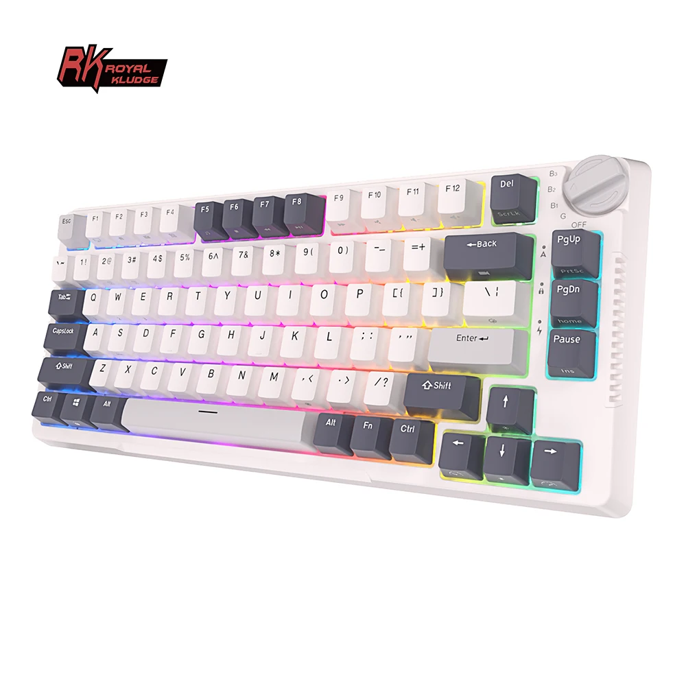 Royal Kludge RK H81 tri-modes 75% Gasket mount RGB backlit gaming mechanical keyboard 81 keys hotswap gasket mount keyboard323056