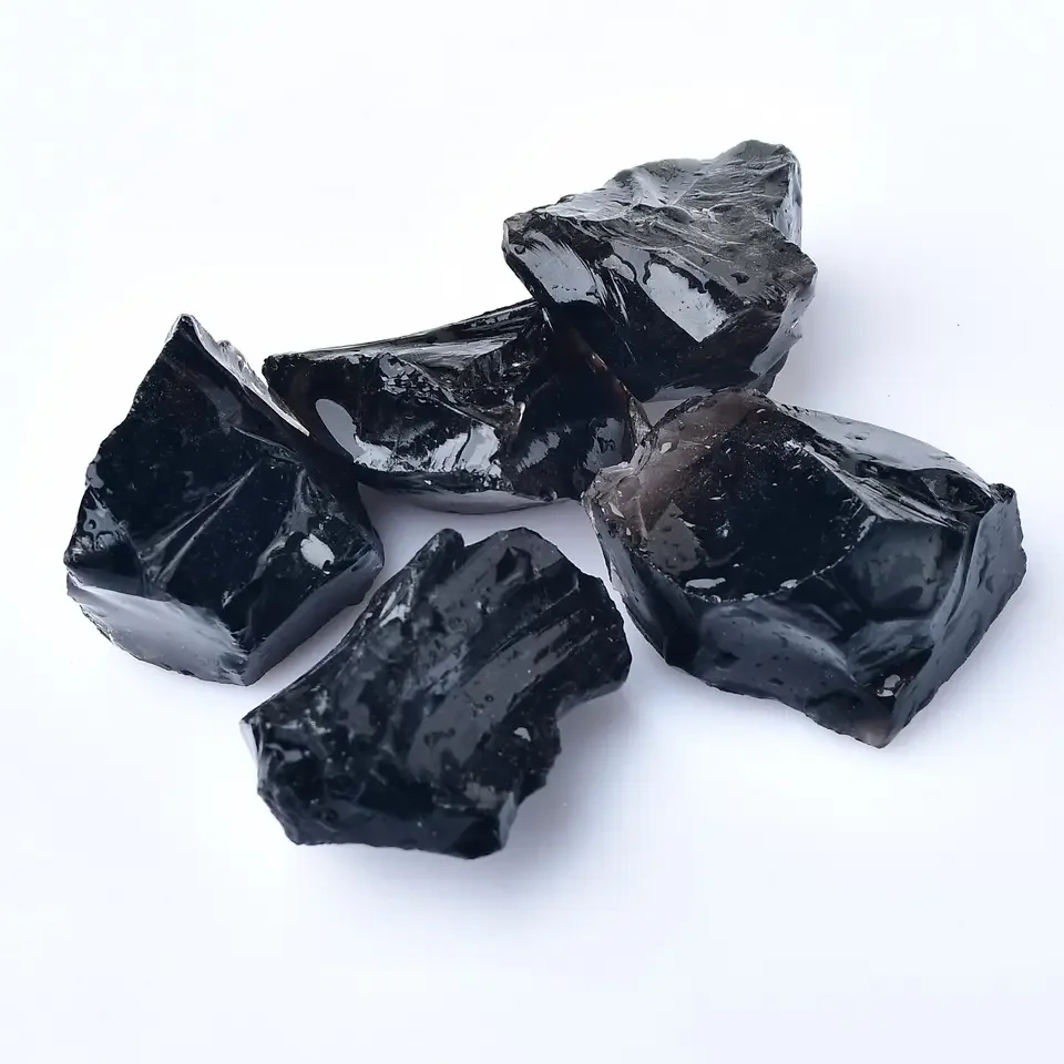 石を治癒する黒曜石の原石を作るジュエリーのための卸売大型天然