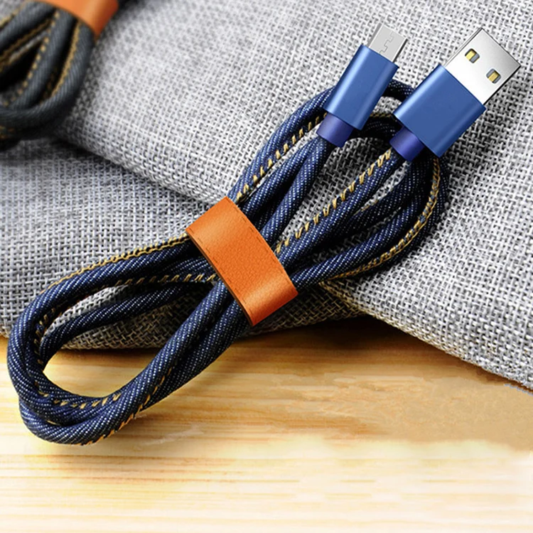 Wholesale 1m 2m Denim USB Cable Fast Charging Cable For Iphone Micro Type C - ANKUX.COM