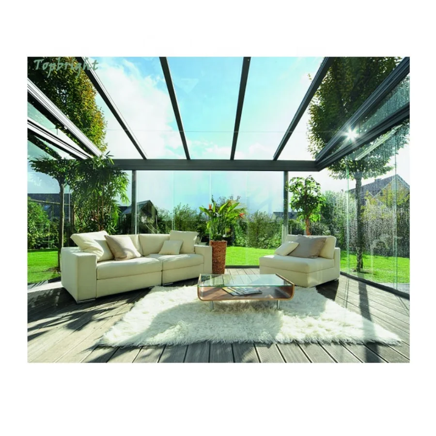 Latest Design Prefab Glass Garden House Sunroom With Aluminum Extrusion Profile Prefab Sunroom