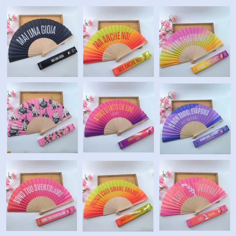 Wooden Antique Style Hand Fan for Wedding Souvenir and Festival Gift Custom Printed