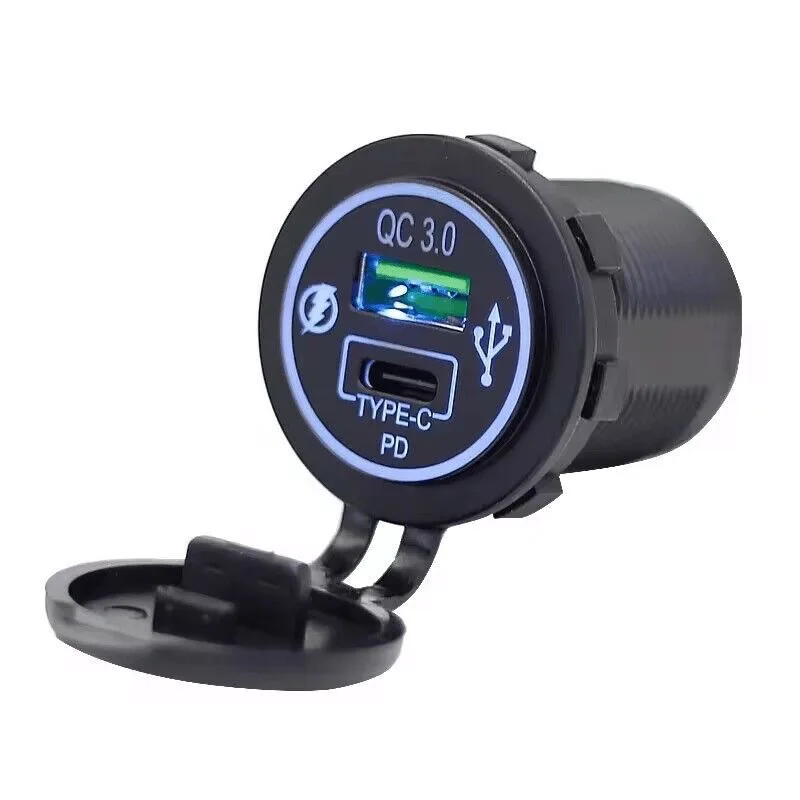 Pannello Caricatore Auto Caricabatteria Rapido Per Auto Con 4 Porte USB-C E PD - Alimentazione 12V-24V, Installazione A Pannello, Ricarica Veloce Per - Foto 6