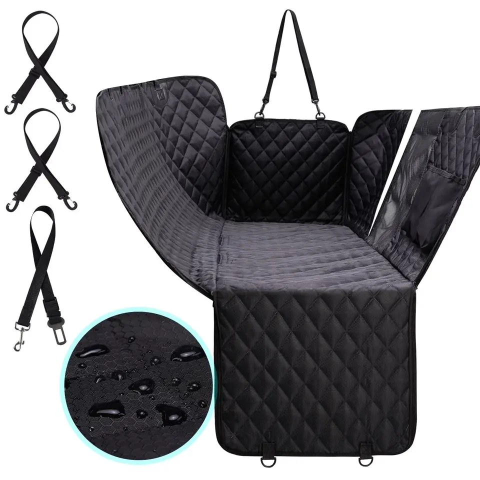 Hot Sale Portable Foldable Storage Pockets Back Seat Hammock Pet Seat Cover for Dogs