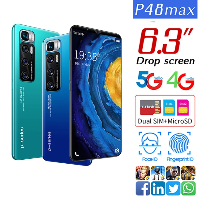 Economic P48 Max  6.3 Inch Android Phone with Touch Screen 1G RAM 8G ROM Smart Phone vs HuaWei Note XiaoMi Realme Vivo - Image 5