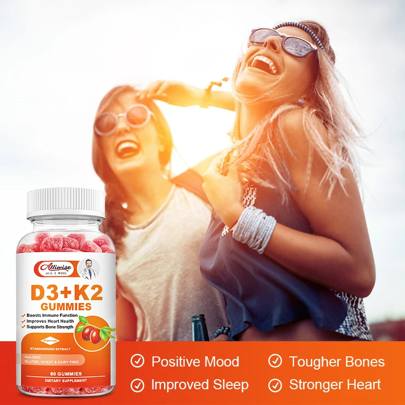 Oem 60pcs Vitamin D3 K2 Gummies Vitamins And Supplements D3 Gummies For ...