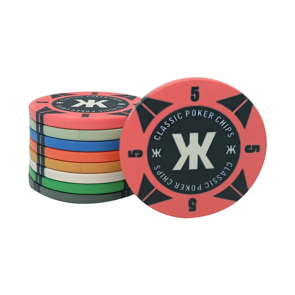 Classic Custom 39mm Ceramic Poker Chips Glossy Edge Ept Logo Can Be