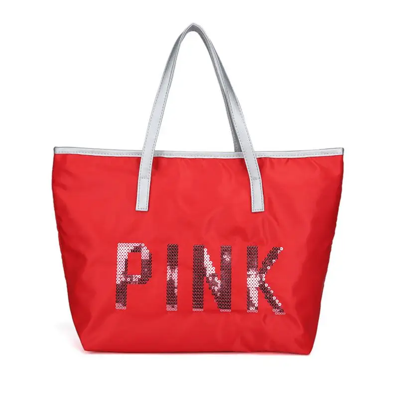 sequin pink luxury NYLON WOMEN Women weekender shopping bag