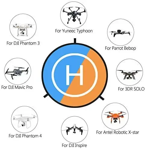 Custom Logo Labeling Service Fast-fold 55CM 75CM 90CM 110CM Foldable Double-sides  Waterproof Drone Landing Pad