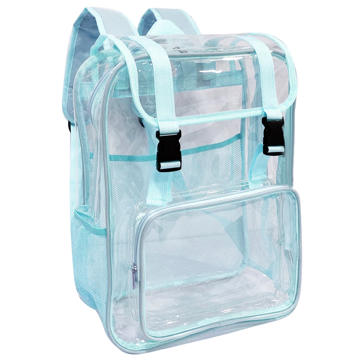 Customized logo pvc material high quality pink colorful school backpack transparent clear pvc backpack for men women kids