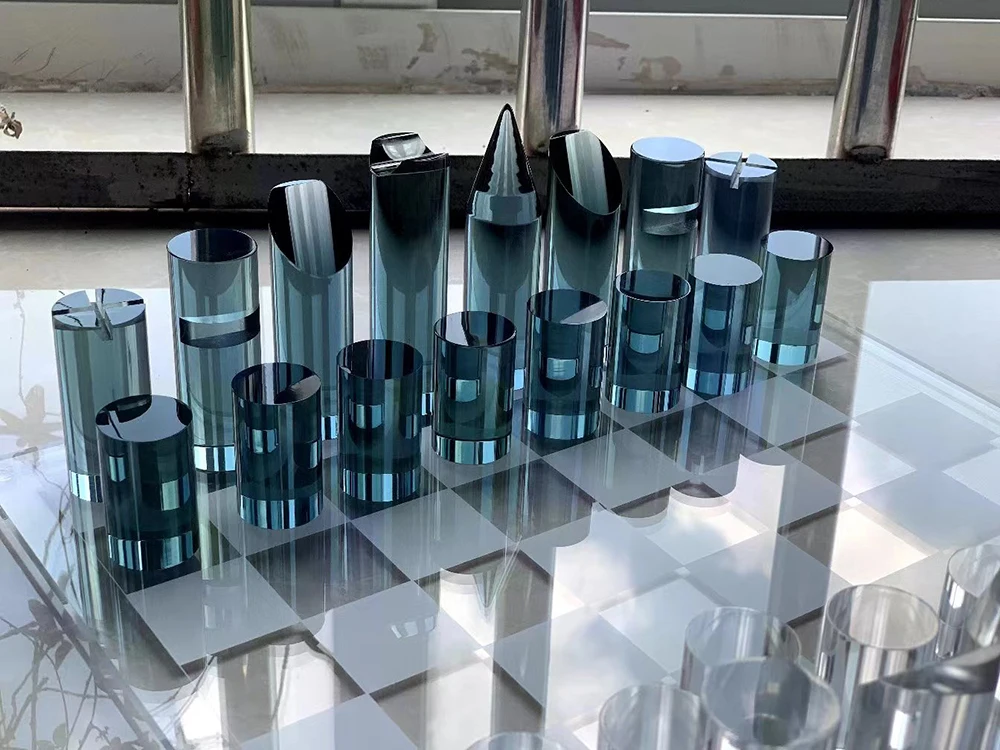 Роскошная акриловая шахматная доска, современный набор для настольных шахматных игр, акриловый Шахматный набор для дома