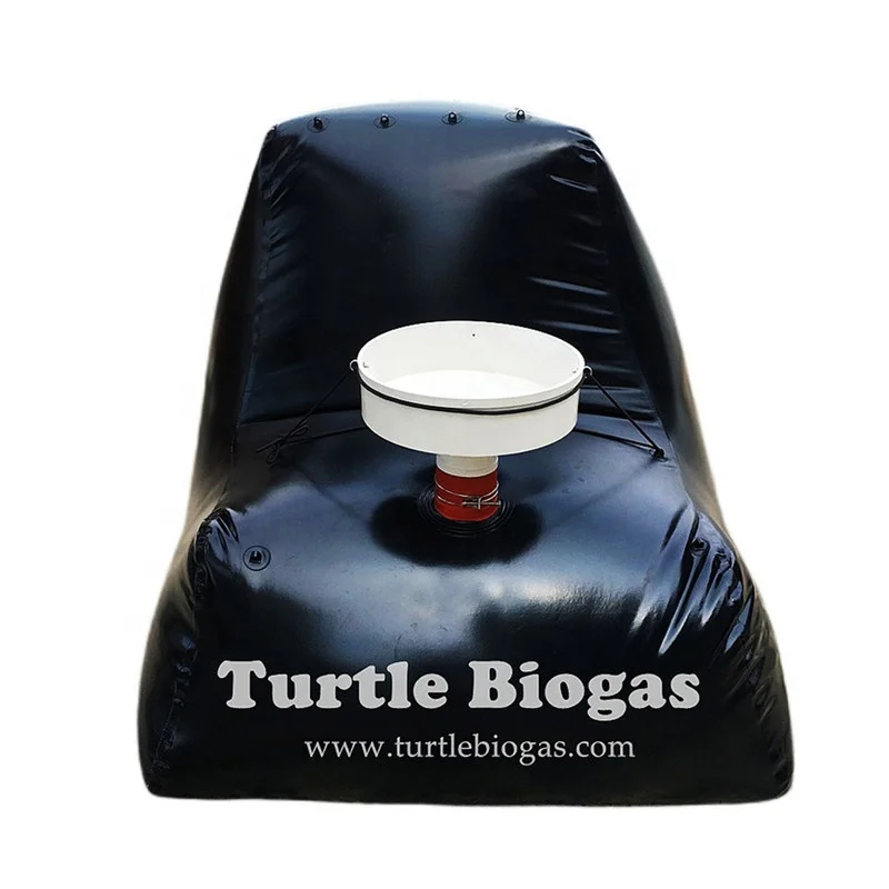 Turtle Biogas Portable Mini Home Energy System 3.0m3 Biodigestor Biodigester with Balloon Bag Tank and Sludge Digester