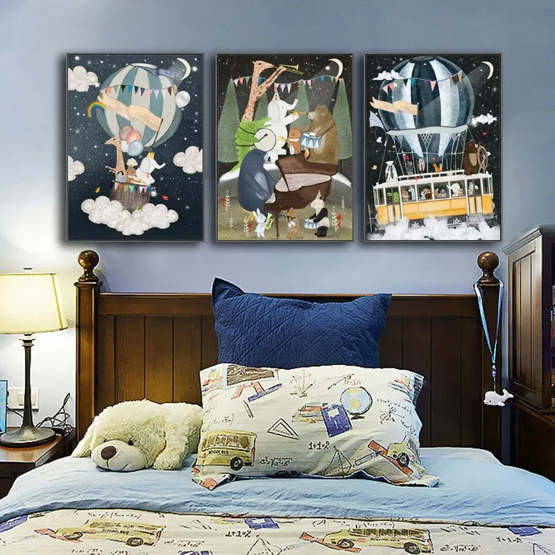 Baby Animals Canvas Poster Wall Art Print Modern Animal Painting