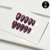Cuentas de vidrio color ciruela púrpura, ojo de gato.