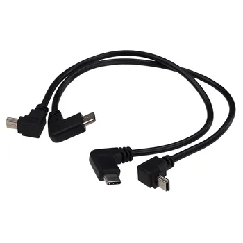 90 Degree Right Angled Mini USB 5Pin Female to Type C Male Data Sync Adapter USB-C Connector - 44