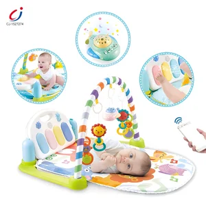 Chengji USB Power Supply Phone Connection Musical Baby Play Gym Piano Fitness Rack Piano Playmat Gym Baby Play Mat for Kids