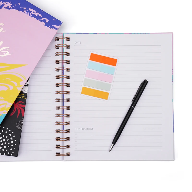 Новое поступление 2022 года блокнот на спирали в твердом переплете из фольги с тиснением под розовое золото