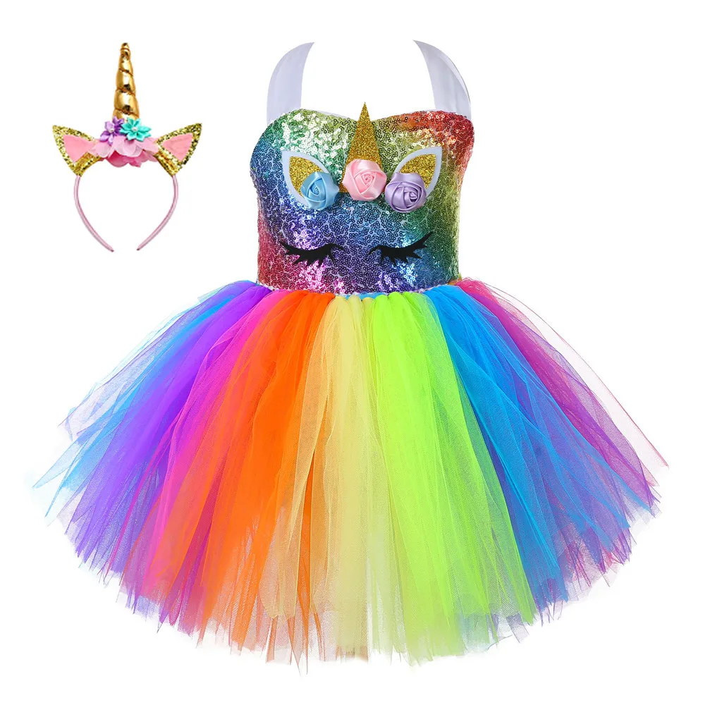 unicorn dress rainbow