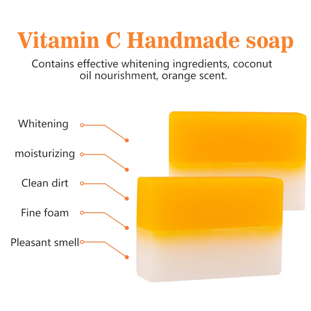 Disaar Organic 100% Vitamin C Soap Brightening Moisturizing Serum Face and Body Beauty Skincare Soap Cleanser