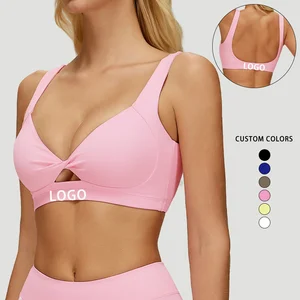 High Quality Women Running Bra Front Twist Backless Underwear Custom Logo Sportswear Gym Fitness Wear Yoga Tops Sports Bra