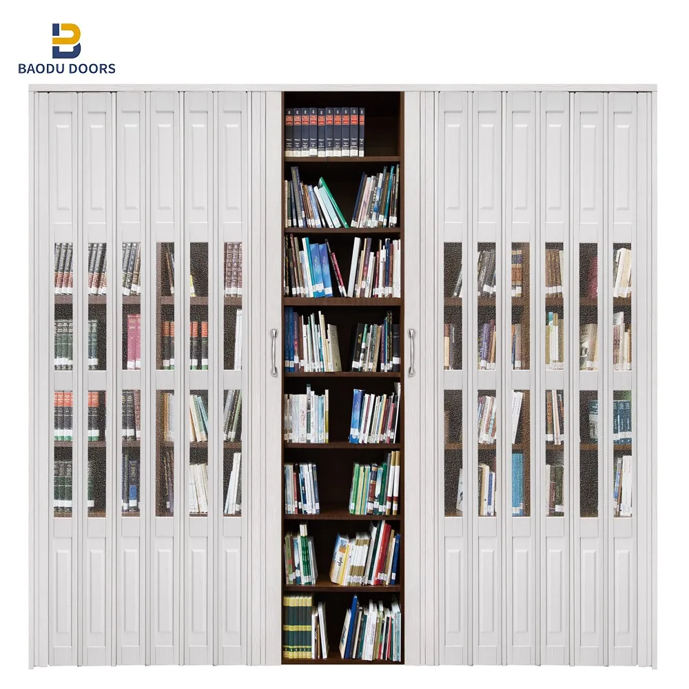 PVC Accordion Bi-folding Door for Home Price Modern Design for Houses Interior Room Lightweight Easy Installation Isolation