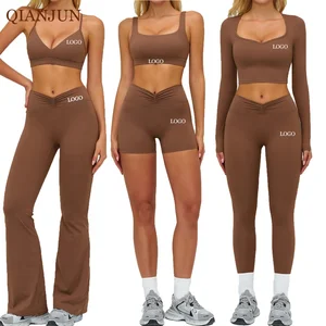 Wholesale Sportswear Active Wear Women Shock-Proof Bra High Waist Yoga Legging Sports Set for Women Fitness Gym Wear