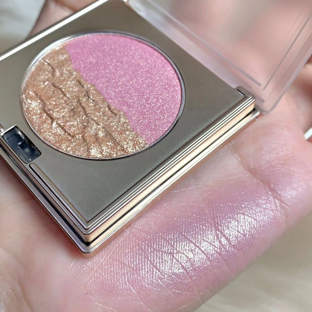 HERORANGEダブルカラー蛍光ペンブラッシャーブロンザーメイクアップ