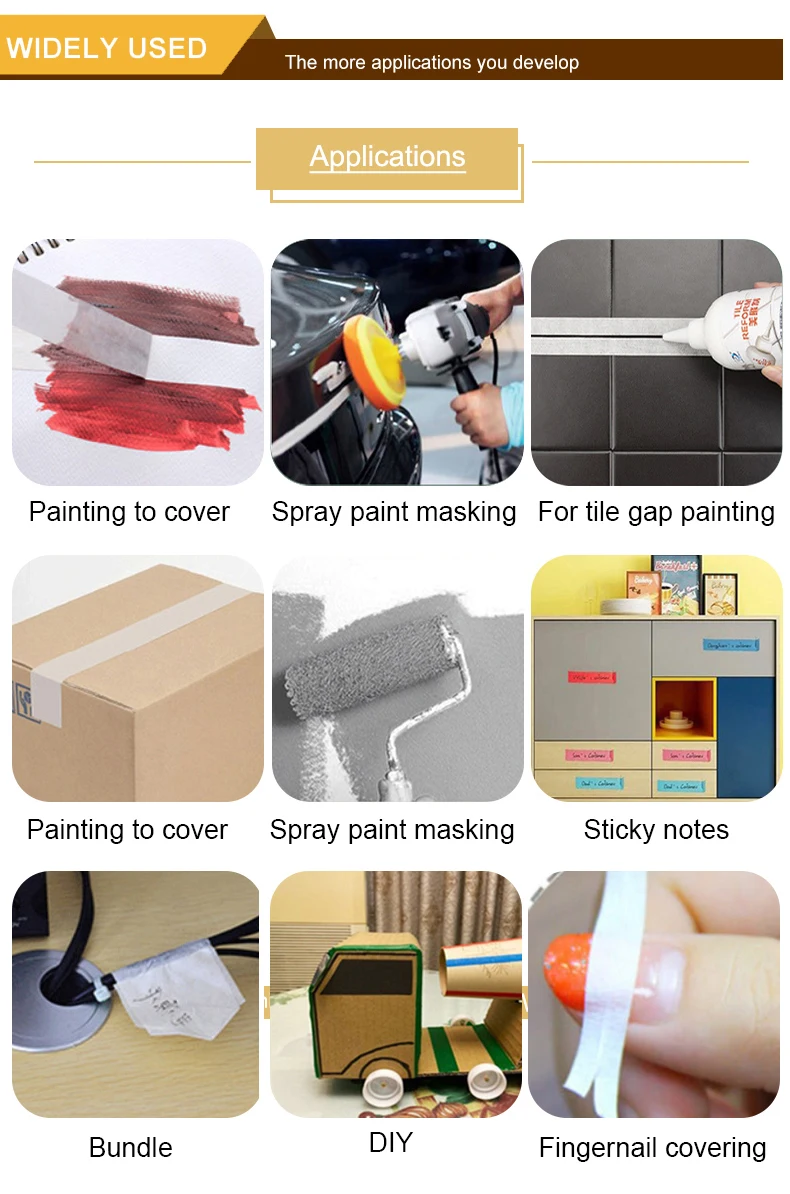 Iqihan Custom 1inch 25m Crepe Paper Washi Masking Tape For Decorative