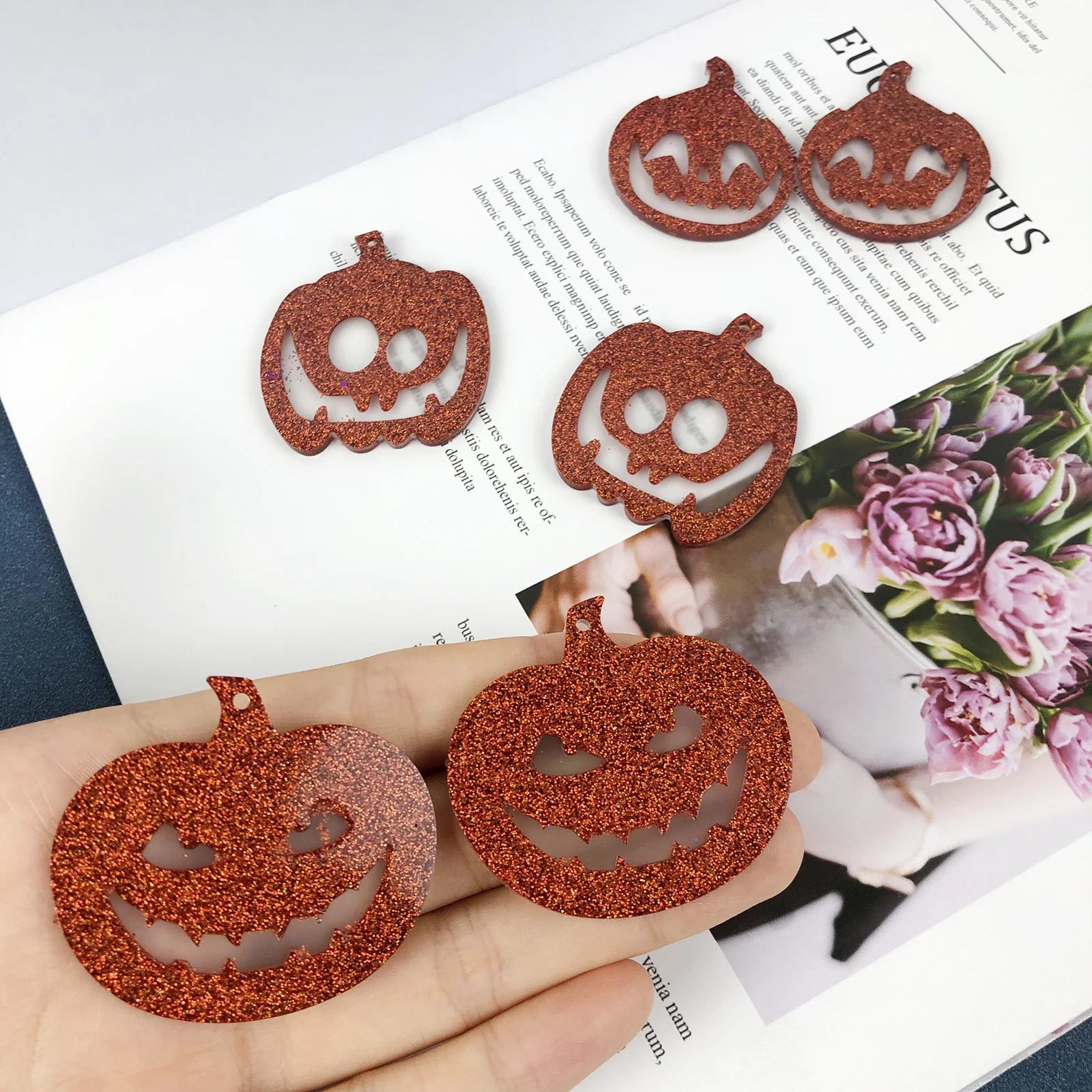 9057 Pumpkin Epoxy Pendant Molds Resin Earring Molds Earring Stud