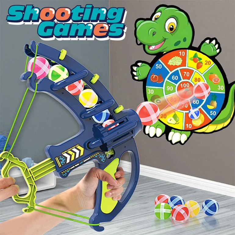 Shooting bow toy indoor target sports sticky ball dart board target sports game sticky ball plastic bow and arrow toys set