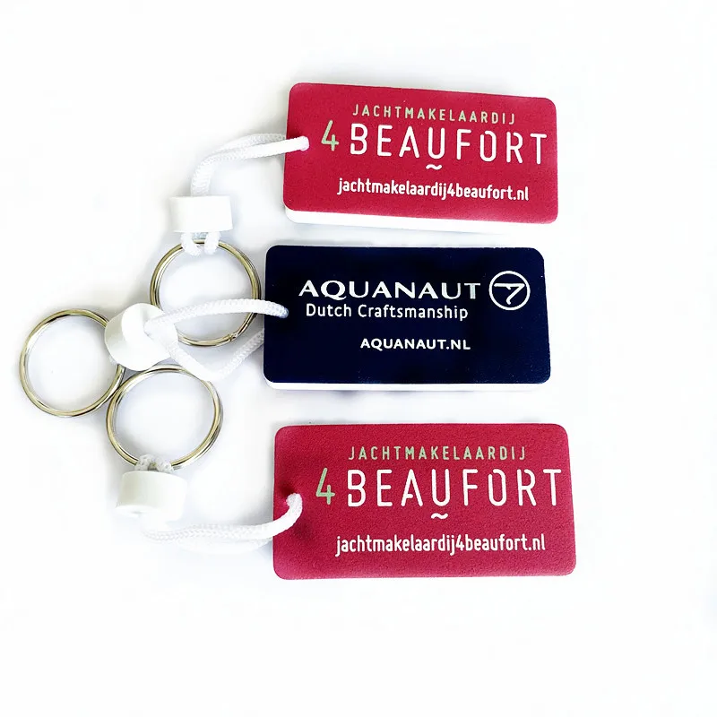 Custom Logo Shape Cylindrical Printed Logo Boat Key Chain EVA Materia Nautical Foam Floating Keychain Iron Portable Customized