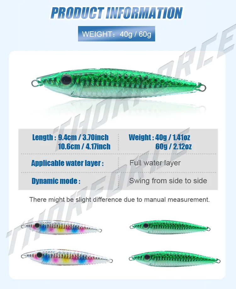 Oem Epoxy Resin Lure 2212gl04 Custom Color Bait 40g 60g High Stability