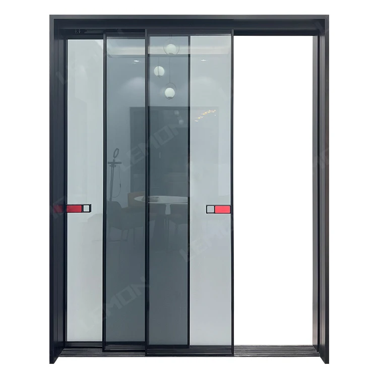 Narrow Frame Wardrobe Sliding Door System Double Tempered Glass Partition Slide Doors Sliding Double Glass Doors for Home