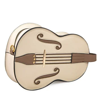 バイオリン型レザーバッグ バイオリン型ビーガンレザーバッグ多目的ショルダーバッグバックパック