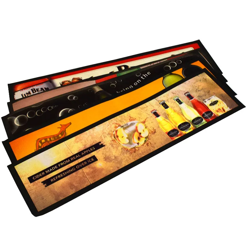 Wholesale Anti-slip Sublimation Blank Custom Printing Logo Bar Accessories Nitrile Rubber Coffee Fabric Bar Spill Mat