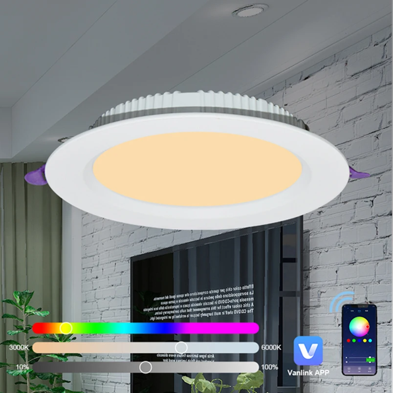 Rgb Smart App Control Ultra Slim Indoor Round White Ceiling Down Light