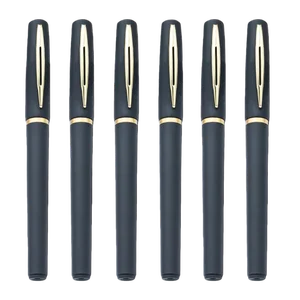 Plastic Matte Rubber Paint Gel Ink Pen with Custom LOGO for Business Office and Student Bank Use 1.0mm Black Ink