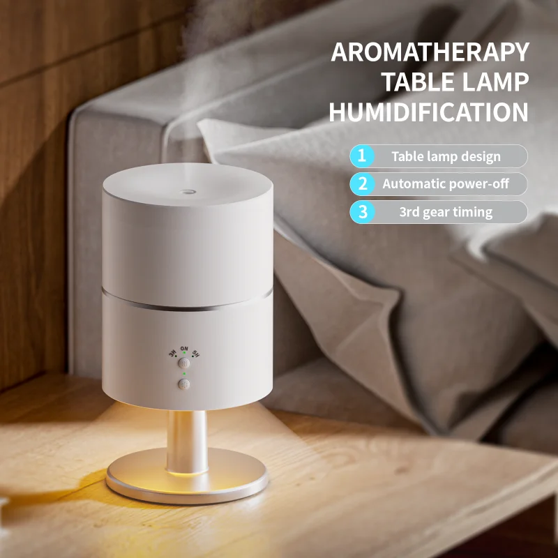 Adjustable 3-in-1 280ml Ultrasonic Aroma Diffuser Table Lamp with Night Light Essential Oil for Household Aromatherapy