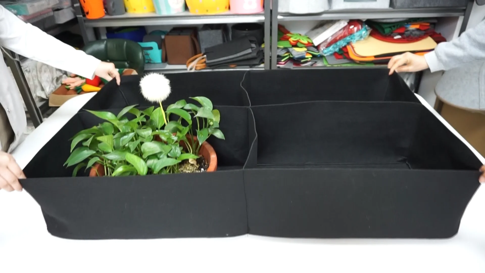 Upin Oval Breathable & Sturdy Planter Box Plant Flower Raised Felt ...