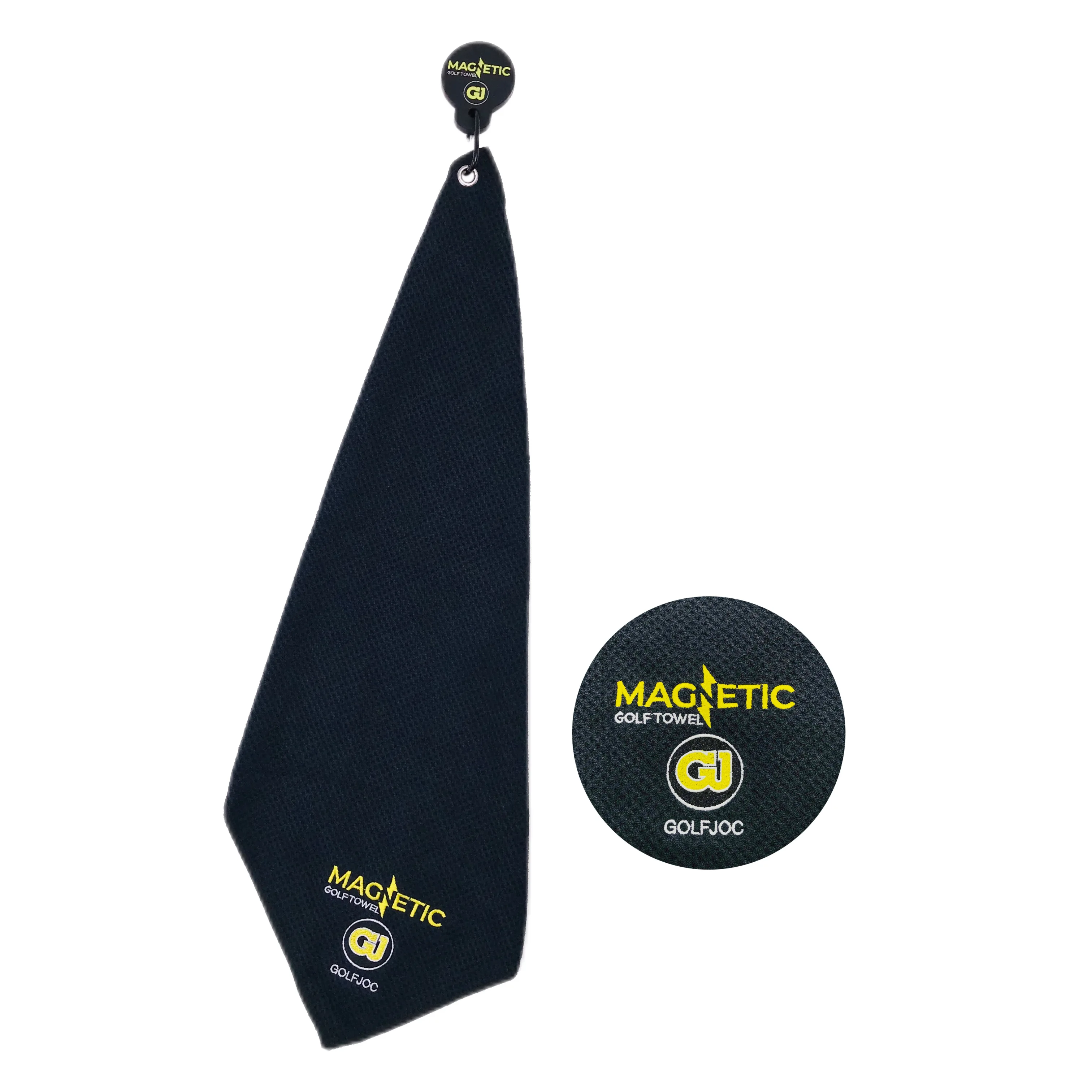 Wuxi Ivy Textile Custom Microfiber Golf Towel High Quality Embroidered Waffle Weave with Carabiner Microfibre Cloth