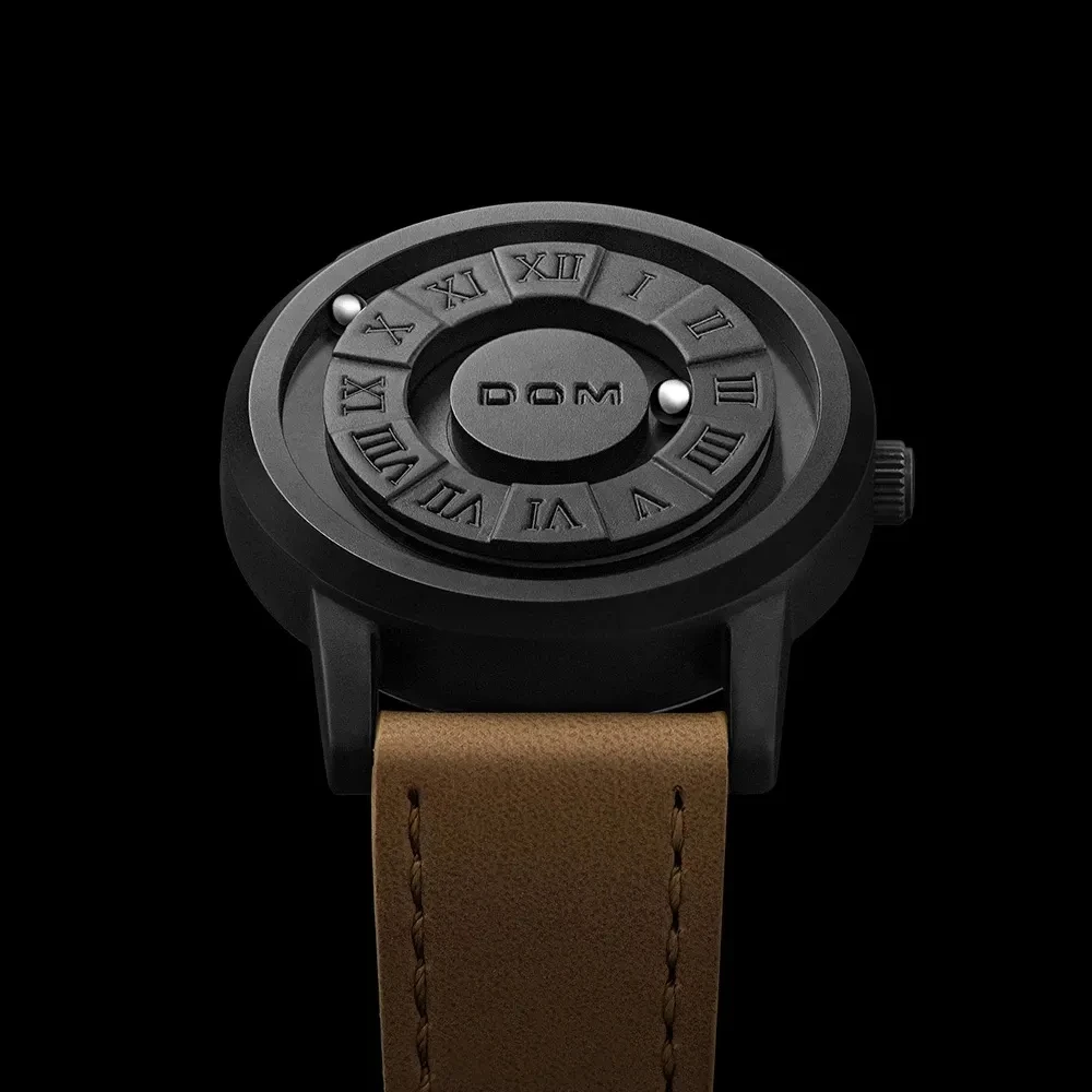 DOM M1345 Trend Concept New Personality Men's Watch Creative Scrolling Pointer Magnetic Force Fashion Watch for Men Waterproof