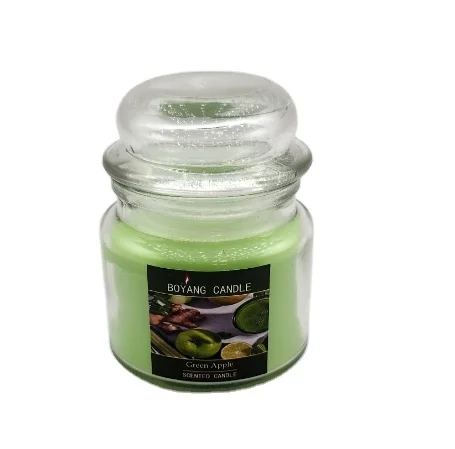 Green smokeless indoor candles Minimalist aromatherapy 70g glass jar single core candle, burning for over 15 hours