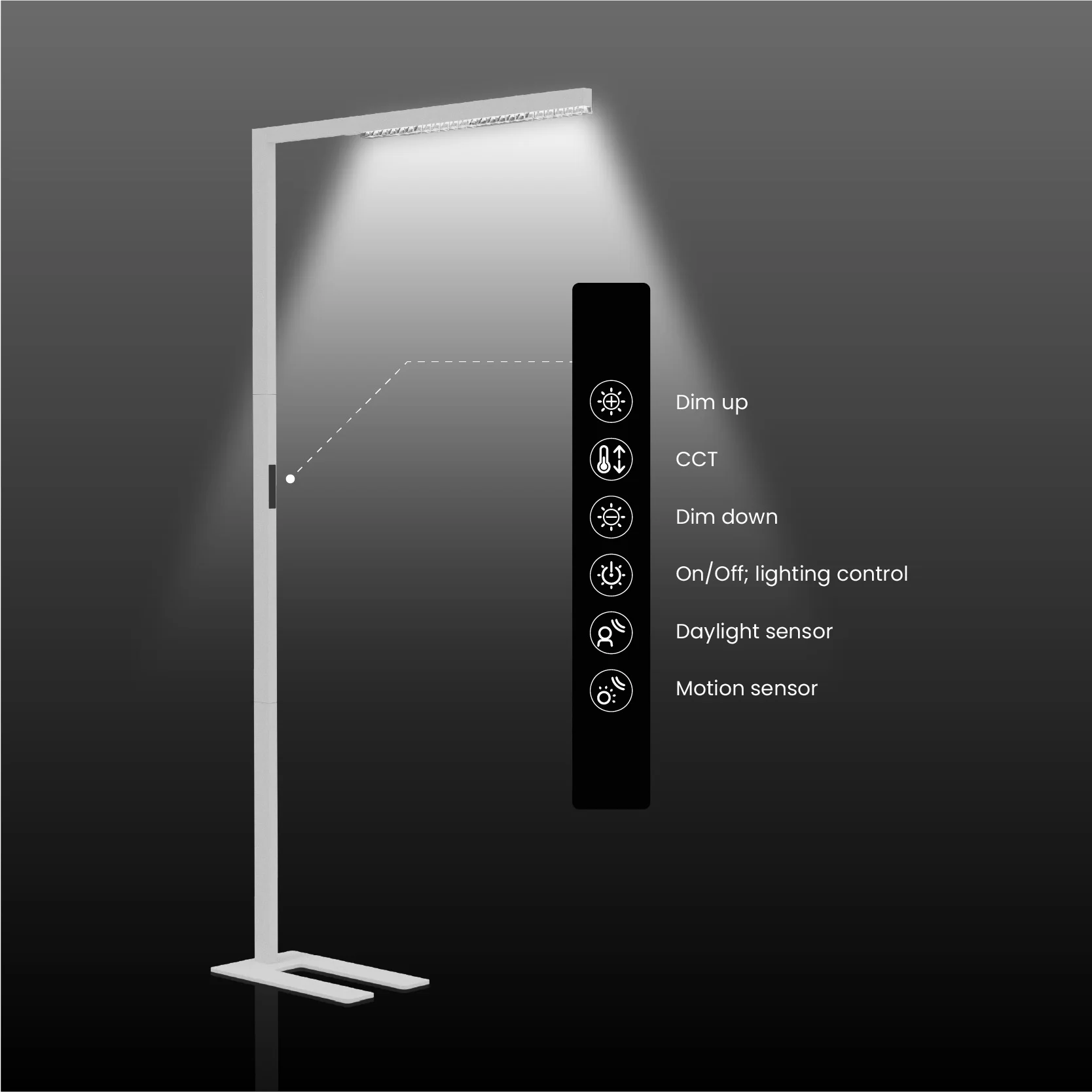 Modern Anti-Glare Reading Floor Lamp German Eye Comfort LED TUV Certification EU Compliant Flicker-Free for Office Living Room