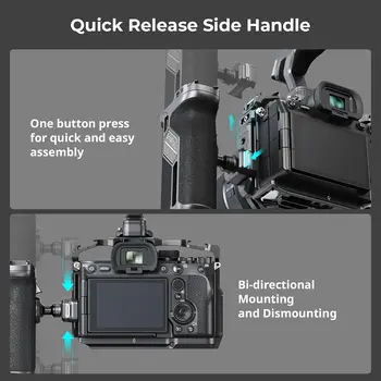 SMALLRIG Quick Release Rotating Side Handle with Integrated NATO Rail, NATO Side Handgrip for DLSR Camera Cage Kit-4485 detail image